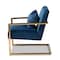 Baxton Studio Mira Navy Blue Velvet Upholstered Gold Finished Metal Lounge Chair 160-9926 - alternate 3